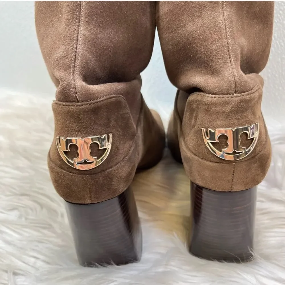 Tory Burch Knee High Sydney suede boots brown